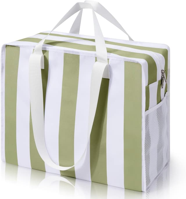 Detalle de KALIDI FANCY FOREST Strandtasche XXL Familie – wasserdichte Badetasche mit Reißverschluss (38 l)