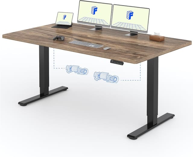 Detalle de FLEXISPOT 2 moteurs bureau assis-debout électrique 180x80 (une pièce) – double moteur, mémoires et retour anti-obstacle