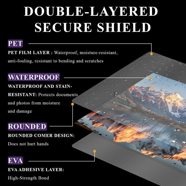 Detalle de Surligneus Laminating Sheets 8.5 x 11 (200-Pack) Thermal Laminating Pouches, 3 Mil, Clear Letter-Sized