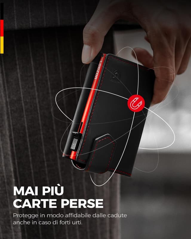 Detalle de LORZOR portafoglio uomo slim RFID 10 carte