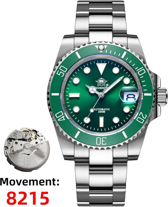 Detalle de ADDIESDIVE mechanische Taucheruhr 200 m AD2503 mit Saphirglas (8215-Mechanik)