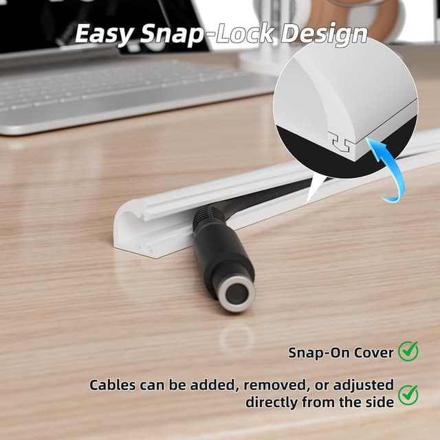 Thumbnail 3 de Conwang Mini White Cable Trunking for 1 Cable 1m