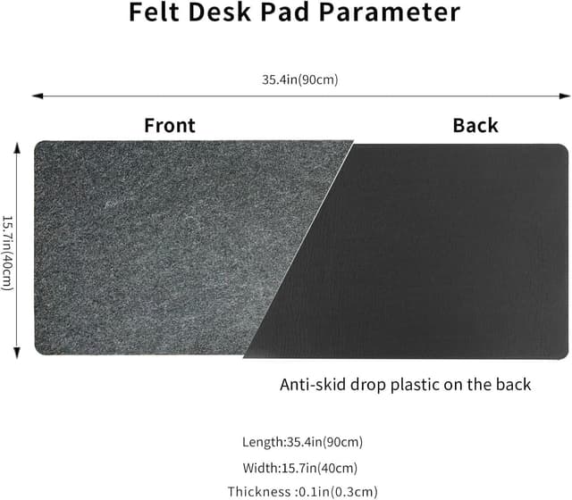 Detalle 2 de DAWNTREES Alfombrilla fieltro 900x400mm gris oscuro