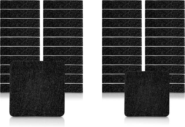 Detalle de Levani Filzgleiter selbstklebend Premium (schwarz) – 42 eckige Möbelgleiter aus Filz