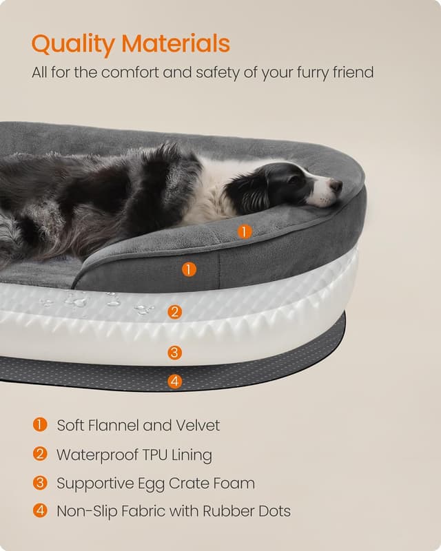 Thumbnail 4 de Feandrea PGW282GN01 Large Orthopaedic Dog Bed 91x68cm