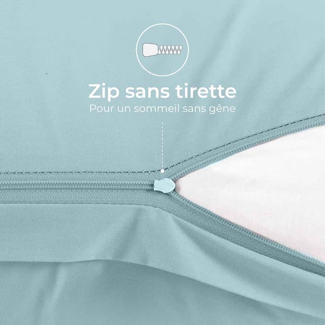 Thumbnail 6 de Dreamzie Taie d’oreiller 40x60 en coton renforcé (set de 2) – Bleu clair, tissage serré