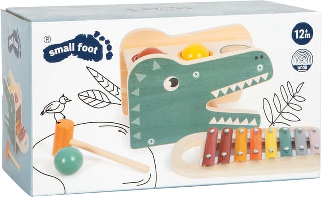 Detalle 2 de Small Foot 12461 Gioco in legno con martelletto e xilofono Safari