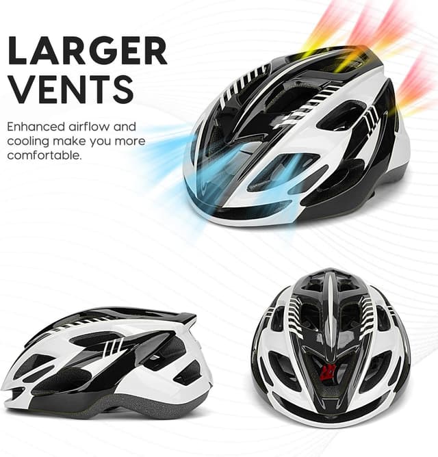 Detalle de DmTown Bike Helmet (Men & Women) with Adjustable 55–62cm Fit, 19 Oversized Vents and Removable Padding