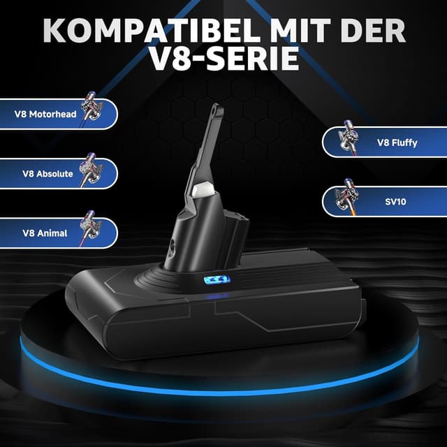 Detalle 2 de EGR V8 Ersatzakku für Dyson SV10