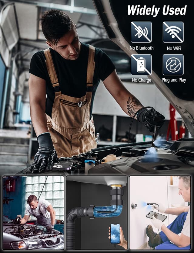 Thumbnail 6 de Ferdiiz Endoscopio per smartphone con doppia lente 1920P HD e sonda impermeabile IP67 (Android e iOS)