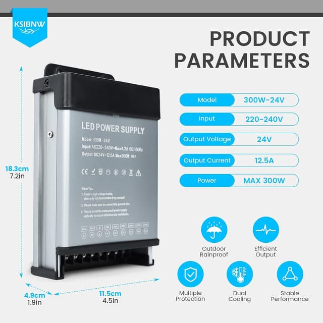 Thumbnail 5 de KSIBNW Trasformatore LED 24V 300W