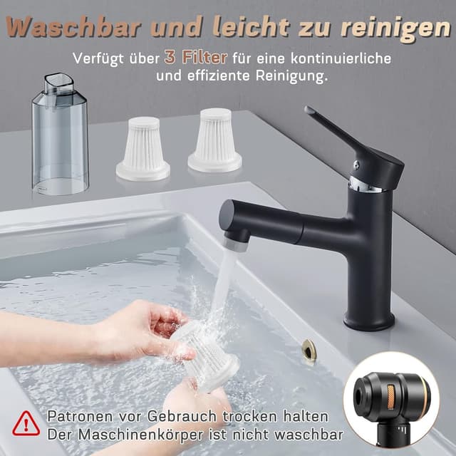 Thumbnail 6 de MILFECH 4-in-1 Akku-Handstaubsauger (22.000 Pa, 3 Modi) für Auto, Haus & Tierhaare – kabellos