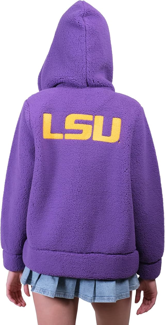 Detalle de Ultra Game Women’s NCAA Official Super Soft Sherpa Full Zip Hoodie Sweatshirt