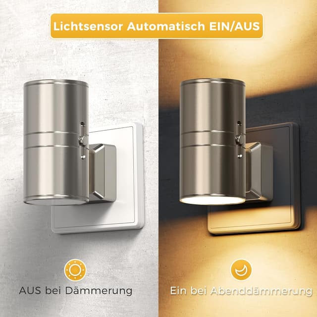 Detalle 2 de LOHAS-LED Nachtlicht Steckdose mit Dämmerungssensor, dimmbar (0–100 lm), 3000K warmweiß, für Flur & Schlafzimmer