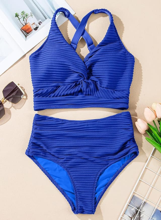 Thumbnail 3 de Herseas Textured Bikini Set with Twist Front Top