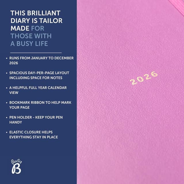 Detalle de Busy B 2026 A5 Day‑A‑Page Diary 📒