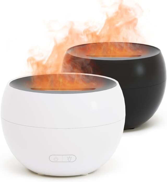 Detalle de SALKING Aroma Diffuser mit Flammeneffekt – Aromatherapie-Diffusor & Raumbefeuchter (2er-Set)