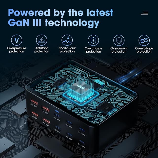 Thumbnail 4 de 330W 10-Port USB Charging Station PD 100W fast charger 🔌