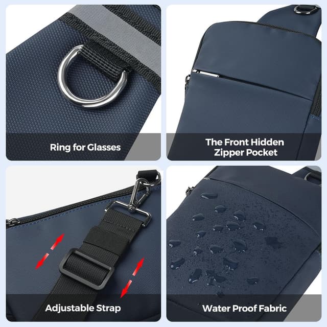 Thumbnail 6 de Tibroni Tibroni Sling Bag : petit sac à bandoulière RFID pour homme et femme, porté épaule gauche ou droite