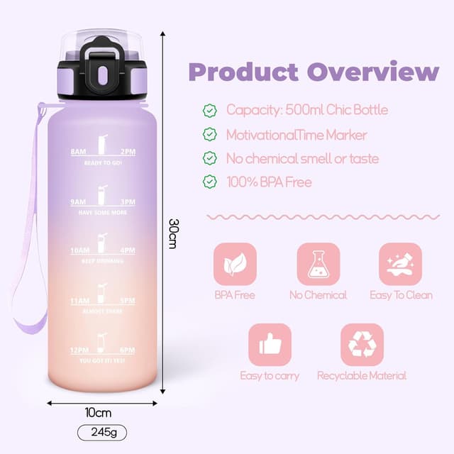 Thumbnail 4 de Mulbijeo Borraccia 1,5 Litri con Cannuccia