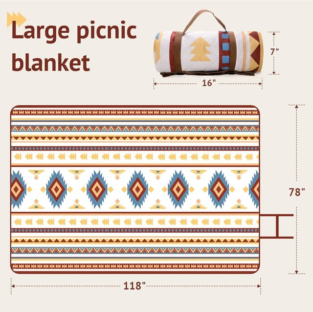 Detalle de LARUTAN waterproof picnic blanket 200x300cm