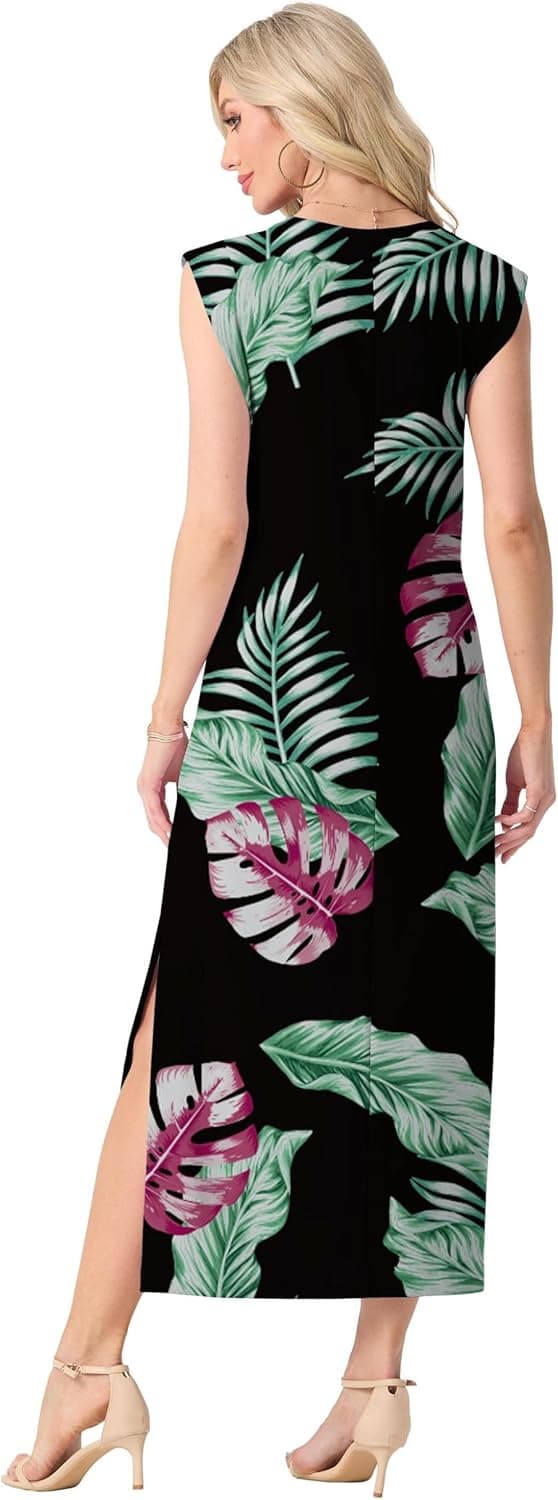 Detalle 1 de GRECERELLE women’s summer maxi dress with split, pockets and floral print