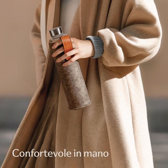 Thumbnail 1 de Cosumy Borraccia in Vetro 750 ml Feltro Sabbia