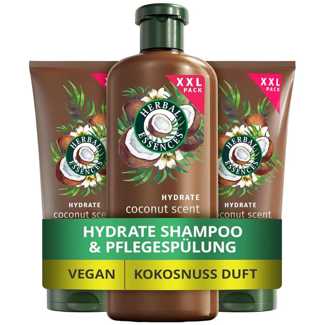 Imagen de Herbal Essences Hydrate Feuchtigkeits Shampoo & Conditioner-Set mit Kokosduft (680 ml + 2×350 ml) en OfertitasTOP