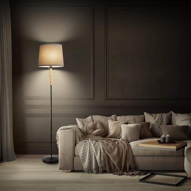 Thumbnail 7 de MTS-001-Grau Lámpara de Pie Elegante con Pantalla de Lino 🛋