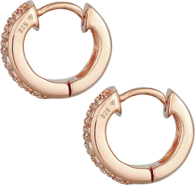 Detalle 2 de Elli Creolen Elegant mit Kristallen rosé