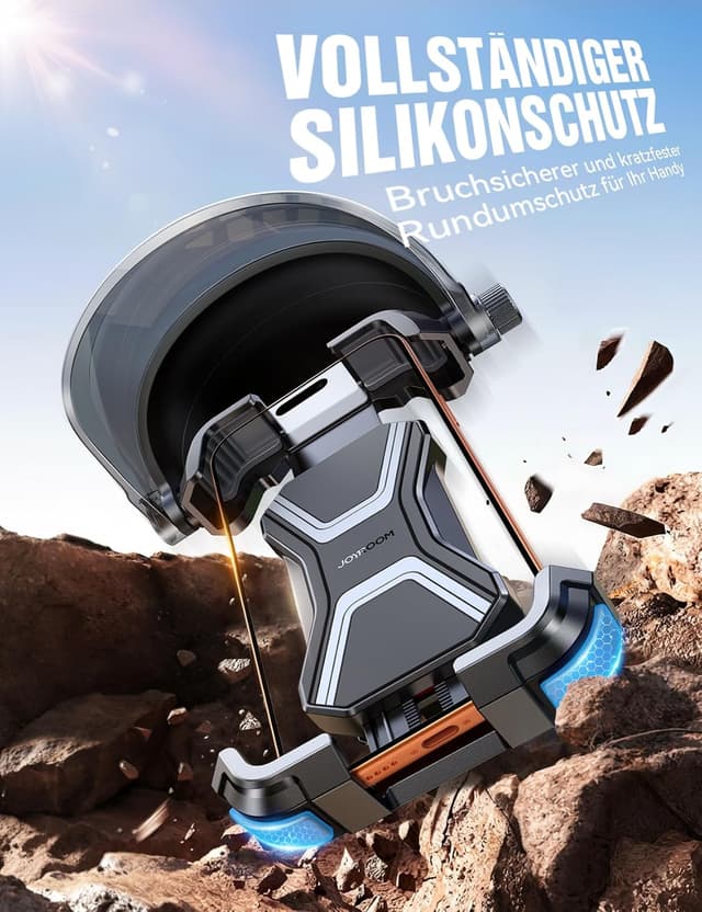 Detalle de 2026 JOYROOM Handyhalterung Fahrrad mit Sonnenblende – Handyhalter am Lenker mit 1S-Montage, universell für 4,7–7 Zoll