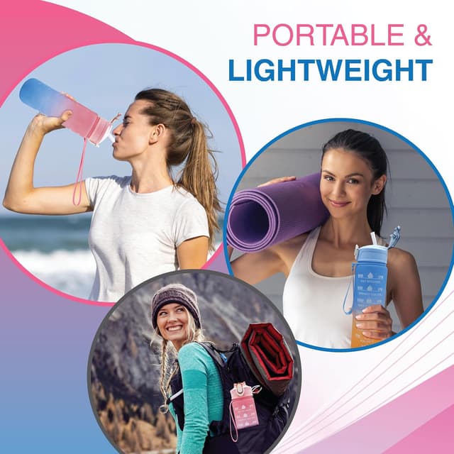 Thumbnail 6 de Pack of 2 750ml Kids Water Bottles with Straw 🚰