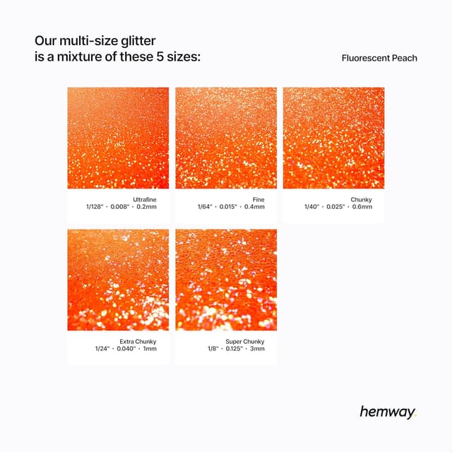 Thumbnail 2 de Hemway Craft Glitter Fluorescent Peach 100g