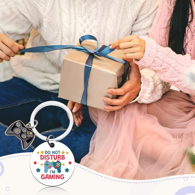 Detalle de Vadaka Gamer Gifts game keychain (stainless steel) for men, gamers and game lovers