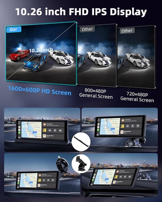 Thumbnail 6 de CarPlay/Android Auto Display (10,26 Zoll) mit Superlink-Streaming & Basishalterung – Einbindung ins Armaturenbrett