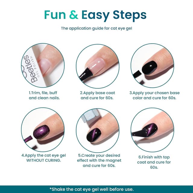 Thumbnail 6 de Beetles Gel Polish Set mit Cat-Eye Farbwechsel & Magnetstab (20 Farben)