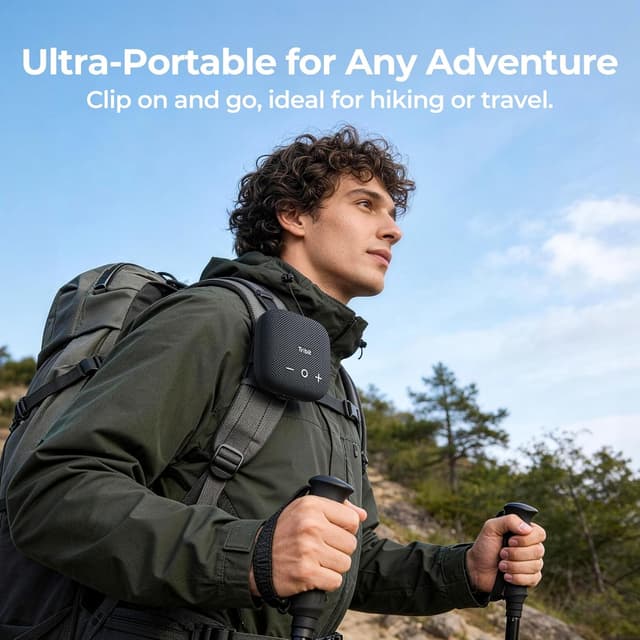 Thumbnail 6 de Tribit StormBox Micro 2 Wireless Portable Speaker (IP67, Bluetooth 5.3, 10W, 12H) — Pocket Bass for Bike, Travel & Camping