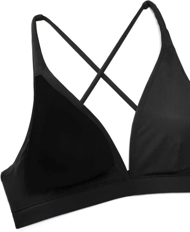 Detalle de CRZ YOGA Haut de bikini femme à col V croisé, rembourré avec bretelles croisées