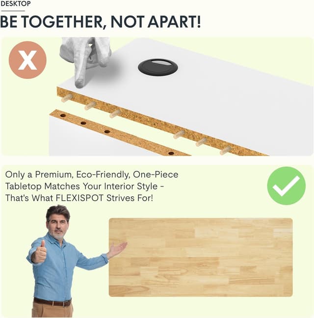 Detalle de FLEXISPOT QE1 Escritorio Elevable Eléctrico con Ganchos 🖥