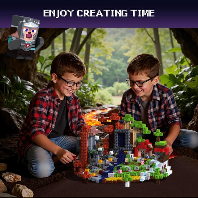 Detalle 2 de Innovakids Magnetic Blocks 200PCS Magnetic Building Tiles (Magma) for Ages 2–12