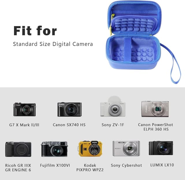 Detalle de ProCase Kameratasche für Canon G7X Mark III/II, SX740 HS & weitere kompakte Digitalkameras – Tragetasche, EVA, blau