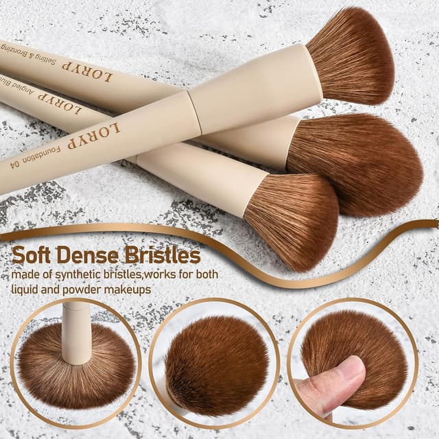 Detalle 2 de LORYP 18-piece makeup brush set with case ๐จ