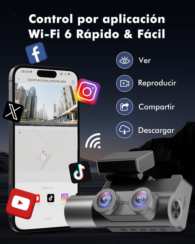 Thumbnail 6 de Frvesroe Dashcam V1 4K 3 canales 64GB