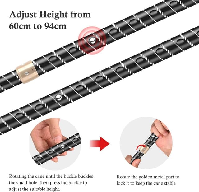 Thumbnail 3 de OOCOME Höhenverstellbarer Gehstock 60–94 cm