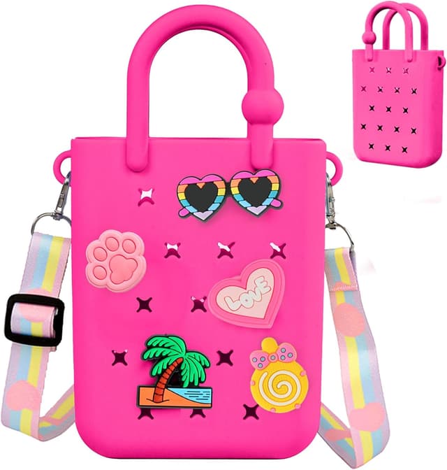 Detalle de Oudizz Silicone Hole Handbag Toddler Purse Crossbody Bag
