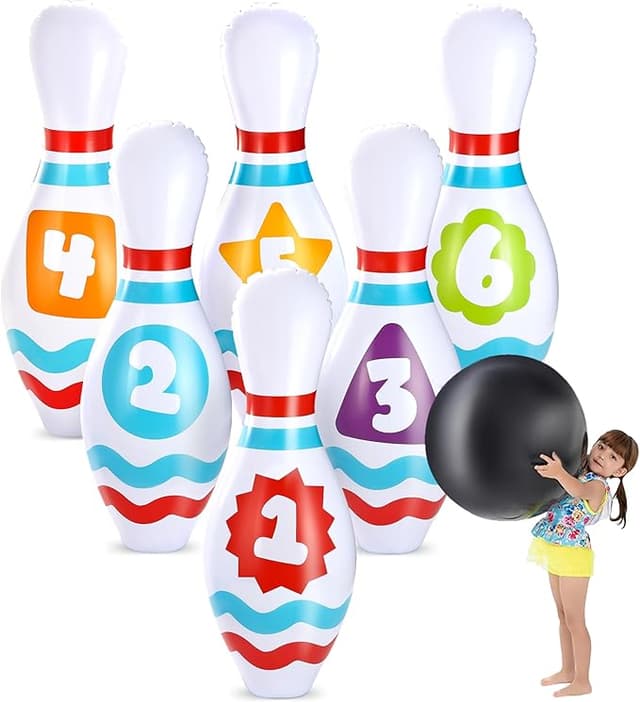 Imagen de JOYIN Juego de Bolos Inflable Gigante 🎳 para Niños y Adultos en OfertitasTOP