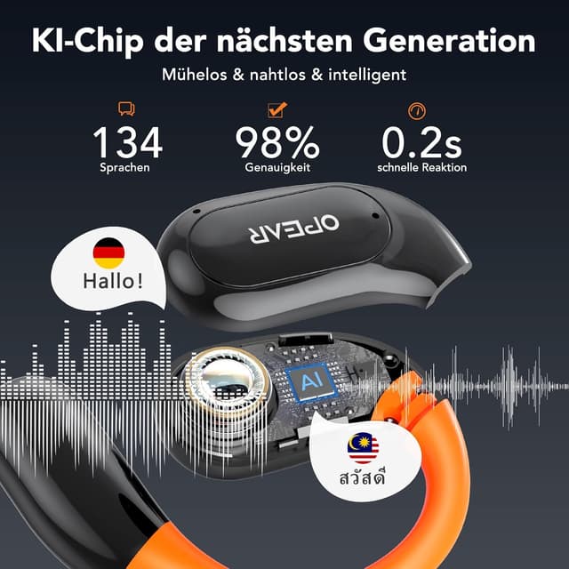 Detalle 1 de NE27 AI Übersetzer Kopfhörer 134 Sprachen