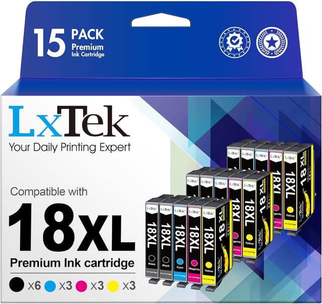 Detalle de LxTek 18XL Ink Cartridge Compatible 15‑pack 🖨