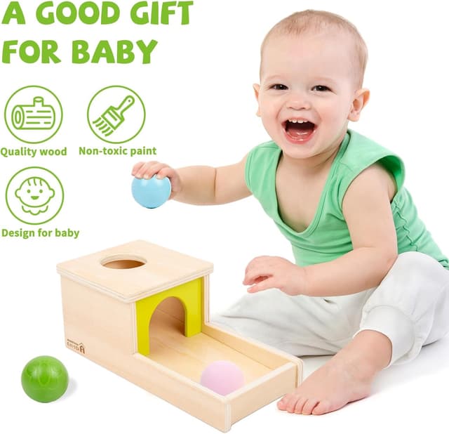 Detalle 2 de Adena Montessori Object Permanence Box with 3 Balls
