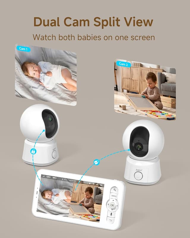 Detalle de ARENTI Dual Baby Monitor 5" Display